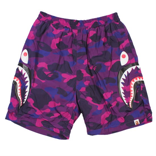 Шорты BAPE Color Camo Side Shark, Purple - фото 50271