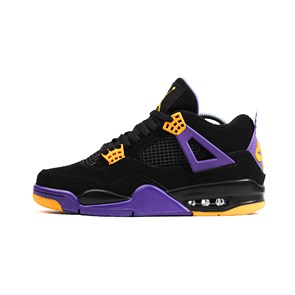 Кроссовки Nike Air Jordan 4 Retro, Black / Purple/ Yellow - фото 39550