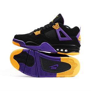 Кроссовки Nike Air Jordan 4 Retro, Black / Purple/ Yellow - фото 39552